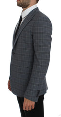 Dolce & Gabbana Blue Checkered Slim Fit Blazer Jacket - IT44 | XS - Sport Jackets