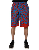 Dolce & Gabbana Blue Cherry Print Cotton Men Bermuda Shorts - IT48 | M - Bermudas