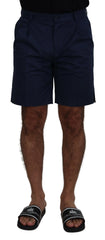 Dolce & Gabbana Blue Chinos Cotton Stretch Casual Shorts - Chino Shorts