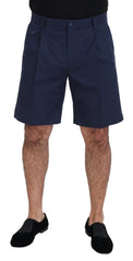 Dolce & Gabbana Blue Chinos Cotton Stretch Casual Shorts - Chino Shorts