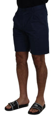 Dolce & Gabbana Blue Chinos Cotton Stretch Casual Shorts - Chino Shorts