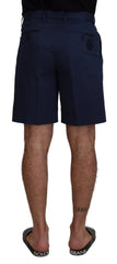 Dolce & Gabbana Blue Chinos Cotton Stretch Casual Shorts - Chino Shorts