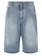 Dolce & Gabbana Blue Cotton Bermuda Shorts