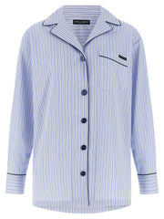 Dolce & Gabbana Blue Cotton Blouse