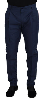 Dolce & Gabbana Blue Cotton Chino Formal Pants - Chinos