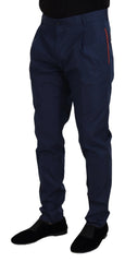 Dolce & Gabbana Blue Cotton Chino Formal Pants - Chinos
