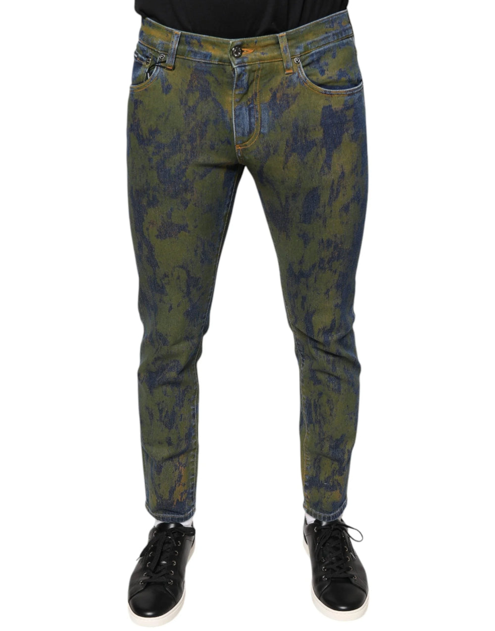 Dolce & Gabbana Blue Cotton Dye Slim Fit Men Denim Jeans - IT48 | M - Jeans