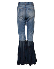 Dolce & Gabbana Blue Cotton High Waist Flared Denim Jeans - IT40|S - Jeans