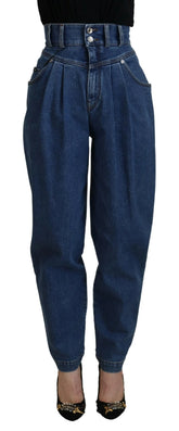 Dolce & Gabbana Blue Cotton High-Waisted Jean - IT42