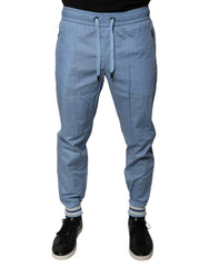 Dolce & Gabbana Blue Cotton Jogger Sweatpants Pants - IT46 | S - Joggers
