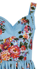 Dolce & Gabbana Blue Cotton Long Dress