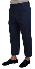 Dolce & Gabbana Blue Cotton Men Cropped Pants - IT60 | 3XL - Trousers