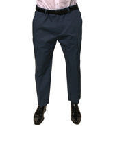Dolce & Gabbana Blue Cotton Men Skinny Dress Pants - IT56 | XXL - Trousers