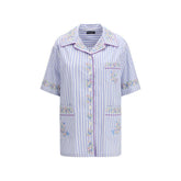 Dolce & Gabbana Modré bavlnené vzorované tričko - IT40 | M
