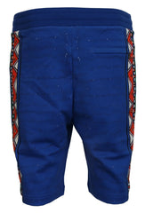 Dolce & Gabbana Blue Cotton Printed Bermuda Trousers Shorts - IT44 | XS