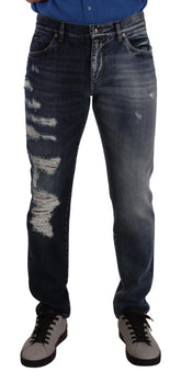 Dolce & Gabbana Blue Cotton Regular Denim Trousers Jeans - IT48 | M - Jeans