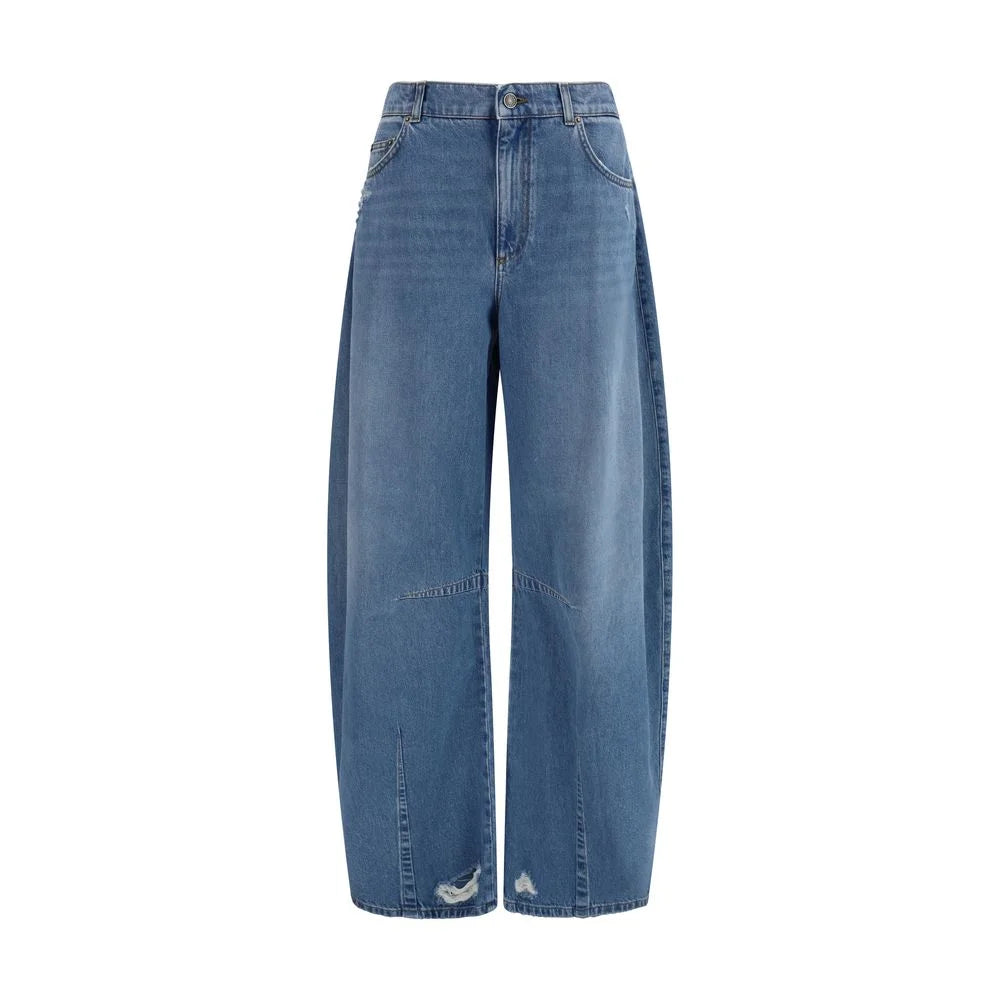 Dolce & Gabbana Blue Cotton Relaxed Fit Jeans - IT42 | L