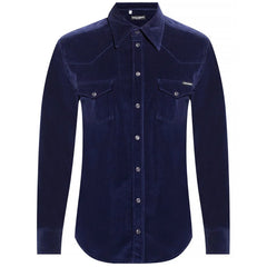 Dolce & Gabbana Blue Cotton Shirt - IT38 | XS - Shirts