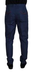 Dolce & Gabbana Blue Cotton Silk Trousers Chinos Pants - IT52 | L - Chinos