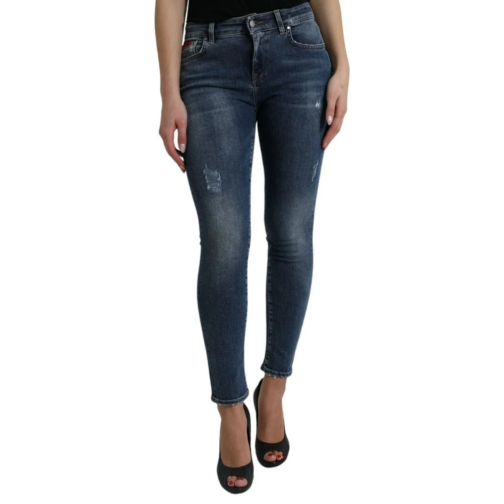 Dolce & Gabbana Blue Cotton Skinny Jeans - IT40