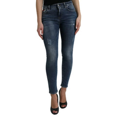 Dolce & Gabbana Blue Cotton Skinny Jeans - IT40
