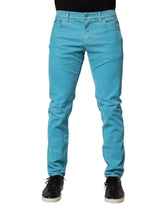 Dolce & Gabbana Blue Cotton Skinny Men Denim Trouser Jeans - IT48 | M