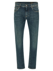 Dolce & Gabbana Blue Cotton Slim Fit Jeans
