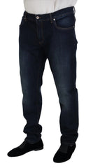 Dolce & Gabbana Blue Cotton Straight Fit Casual Denim Jeans - IT44 | XS - Jeans