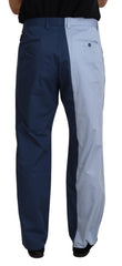 Dolce & Gabbana Blue Cotton Straight Fit Pants - IT50 | L - Trousers