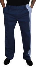 Dolce & Gabbana Blue Cotton Straight Fit Pants - IT50 | L - Trousers