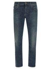 Dolce & Gabbana Blue Cotton Straight-Leg Jeans