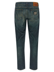 Dolce & Gabbana Blue Cotton Straight-Leg Jeans