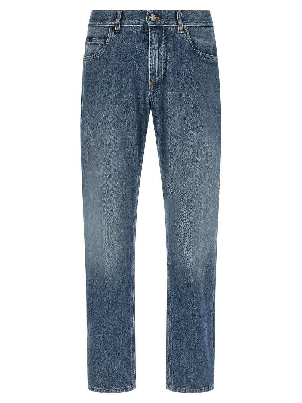 Dolce & Gabbana Blue Cotton Straight-Leg Jeans