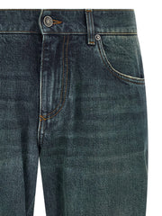 Dolce & Gabbana Blue Cotton Straight-Leg Jeans