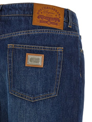 Dolce & Gabbana Blue Cotton Straight-Leg Jeans - IT40