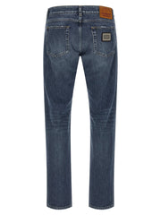 Dolce & Gabbana Blue Cotton Straight-Leg Jeans - XXL