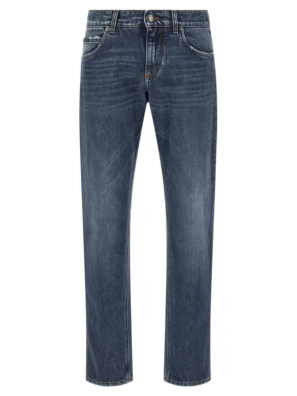 Dolce & Gabbana Blue Cotton Straight-Leg Jeans - XXL