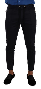 Dolce & Gabbana Blue Cotton Stretch Jogging Trouser Pants - IT44 | XS - Joggers
