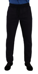 Dolce & Gabbana Blue Cotton Stretch Jogging Trouser Pants - IT46 | S - Joggers