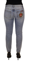 Dolce & Gabbana Blue Cotton Stretch Skinny Low Waist Denim Jeans - IT42|M - Jeans
