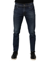 Dolce & Gabbana Blue Cotton Stretch Skinny Men Denim Jeans - Jeans