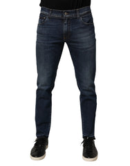 Dolce & Gabbana Blue Cotton Stretch Skinny Men Denim Jeans - Jeans