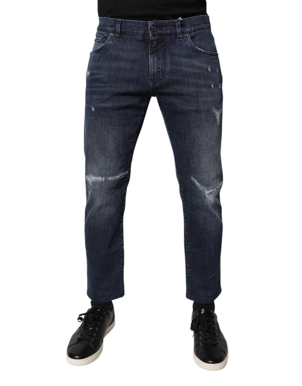 Dolce & Gabbana Blue Cotton Stretch Skinny Men Denim Jeans - IT50 | L - Jeans