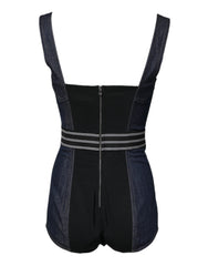Dolce & Gabbana Blue Cotton Stretch Sleeveless Bodycon Denim Bodysuit - IT40|S - Bodysuits