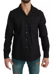 Dolce & Gabbana Blue Cotton Striped Pajama Lounge Shirt - IT40 | M - Loungewear Tops