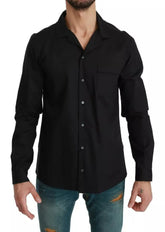 Dolce & Gabbana Blue Cotton Striped Pajama Lounge Shirt - IT40 | M - Loungewear Tops