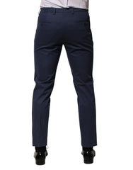 Dolce & Gabbana Blue Cotton Tapered Men Formal Trousers Pants - IT48 | M