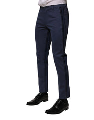 Dolce & Gabbana Blue Cotton Tapered Men Formal Trousers Pants - IT48 | M