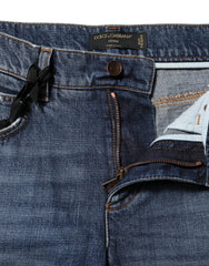 Dolce & Gabbana Blue Cotton Tattered Boyfriend Denim Jeans - IT38 | XS - Jeans