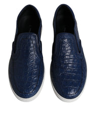 Dolce & Gabbana Blue Croc Exotic Leather Men Sneakers Shoes - EU41/US8 - Sneakers